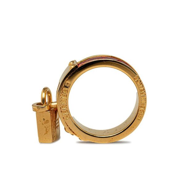 Pre Loved Hermes Gold Scarf Ring Accessory in Excellent Condition - Picture 4 of 5